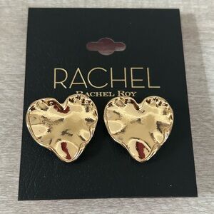 Rachel Rachel Roy Hammered Heart Stud Earrings